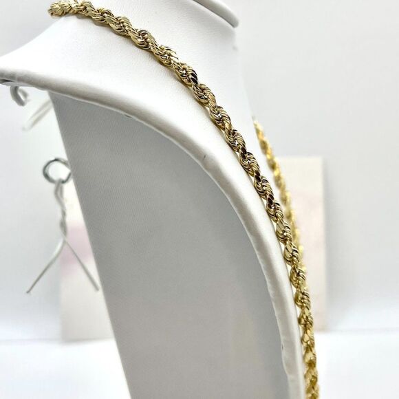 New 14k gold semi solid 18 inch rope chain - Picture 9 of 11